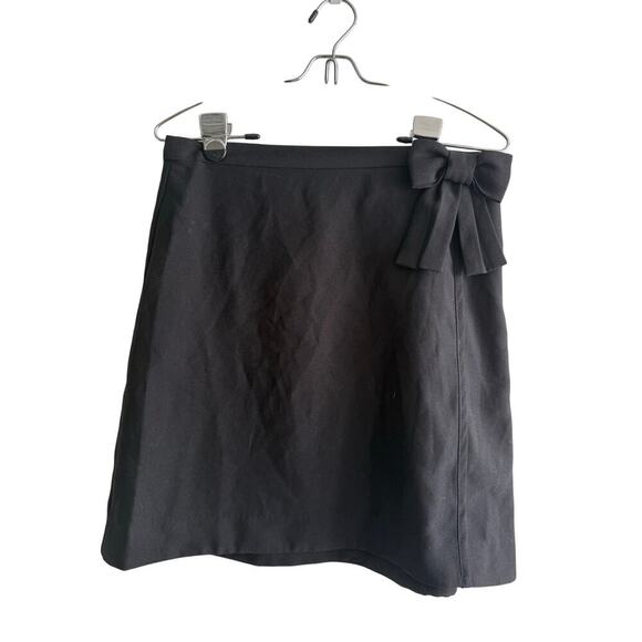Draper James Women’s Black Mini Skirt A Line Bow Detail Side Zip size 4 - Picture 2 of 6